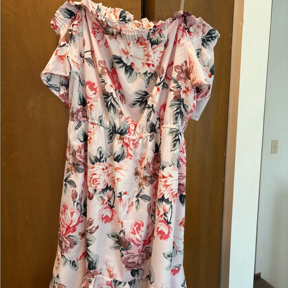 Hint of Blush Pink Floral Dress